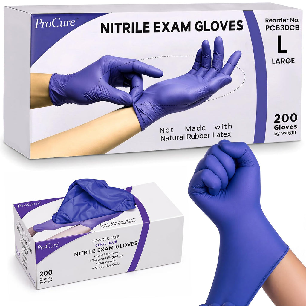 Disposable Nitrile Gloves - Latex & Powder Free - 200 Ct