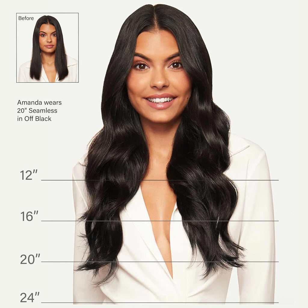 Seamless Clip-In Hair Extensions Medium Natural Brown (3N) | 20 Inches,180 Grams,Multi-Dimensional Color for Natural