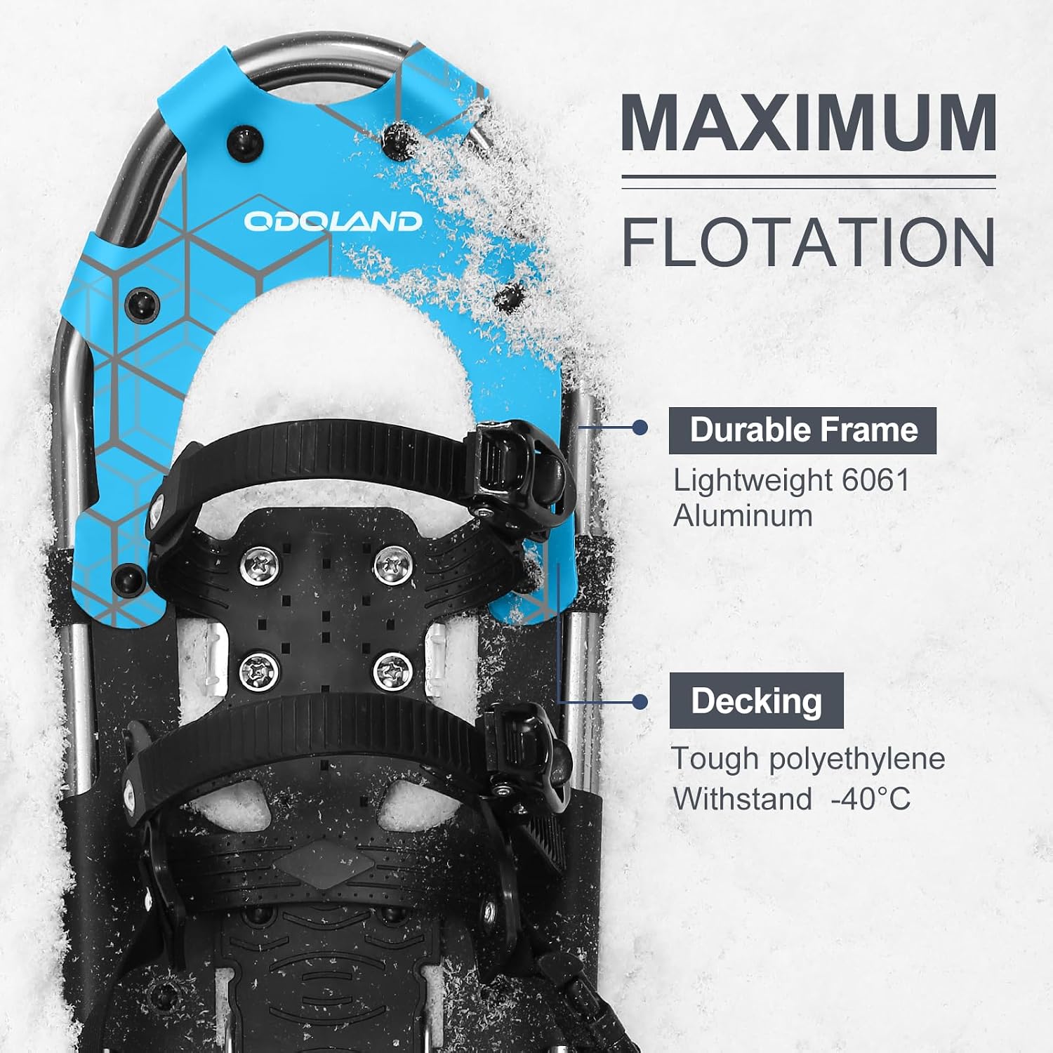 21/25/30 Inch Snowshoes with Trekking Poles for Men Women Youth, Waterproof Snow Leg Gaiters and Carrying Bag