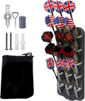 Dart Holder Wall Mount,Dart Display Rack Displays 15 Steel/Soft Tip Darts,with Storage Bag,sharpener