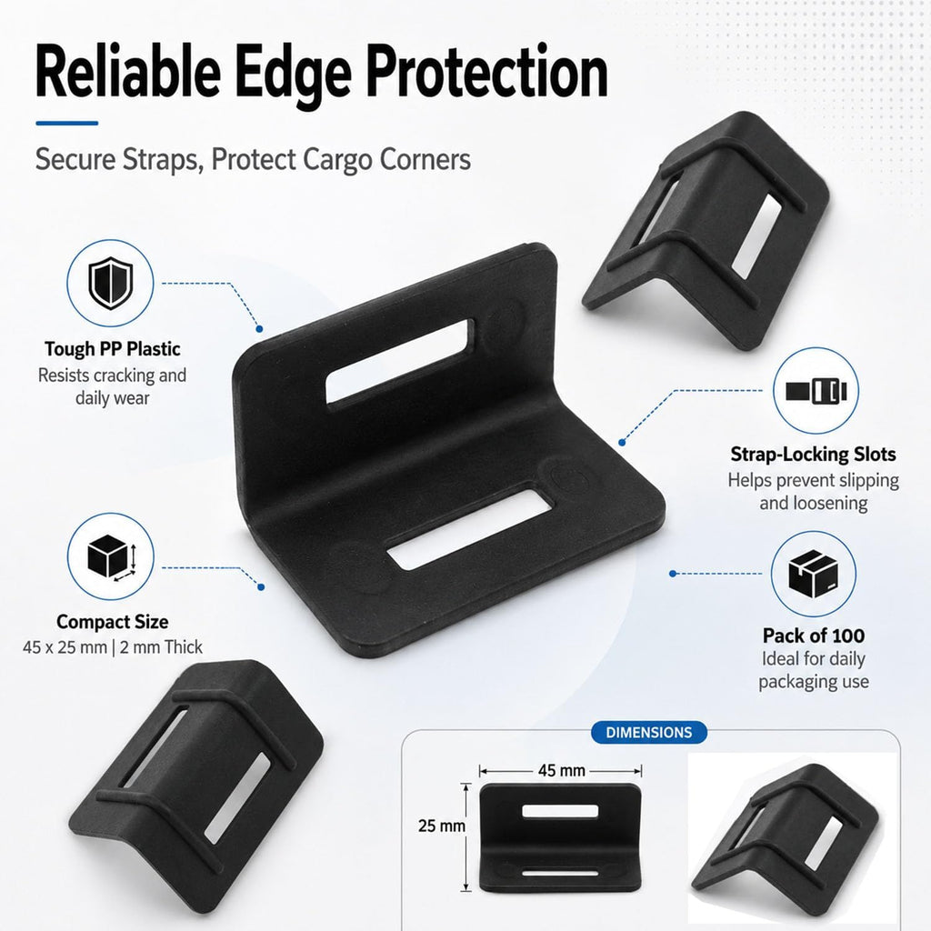 Packaging Edge Protectors, 100 Pack Plastic Corner Guards