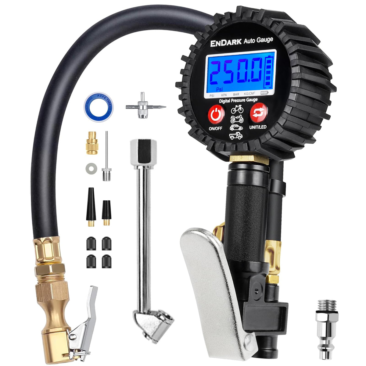 ENDARK Digital Tire Pressure Gauge with Inflator for Air Compressor