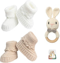 Baby Booties Handmade Baby Shower Gift Set Newborn First Walkers Cozy Booties for Infant Boy Girl 3 Pieces