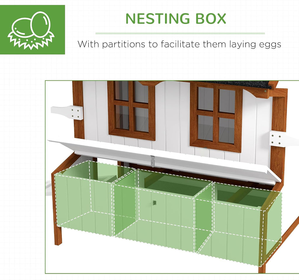 47" Chicken Coop with Waterproof Roof for 3-5 Hens, Nesting Box