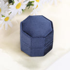 Velvet Ring Box, 3 Slots Jewelry Ring Gift Box Vintage Ring Holder