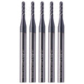 5Pcs 1/16" 4 Flute Solid Carbide Ball Nose End Mills - AlTiN Coated