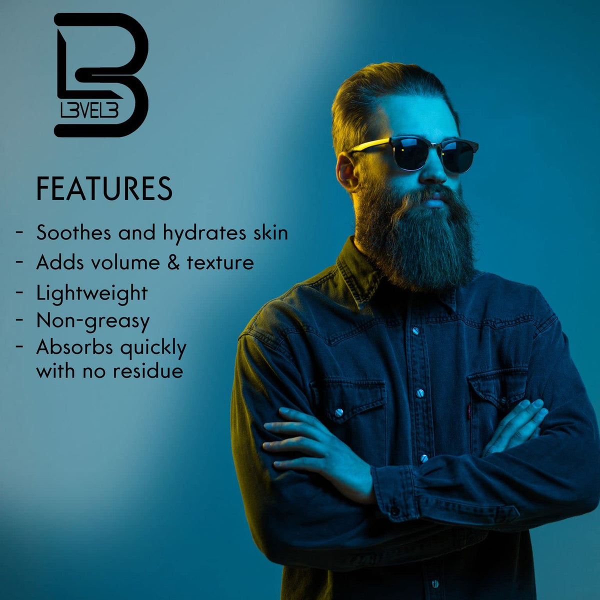 Level 3 Leave-In Beard Conditioner Foam, Lightweight Hydrator, 5 fl oz