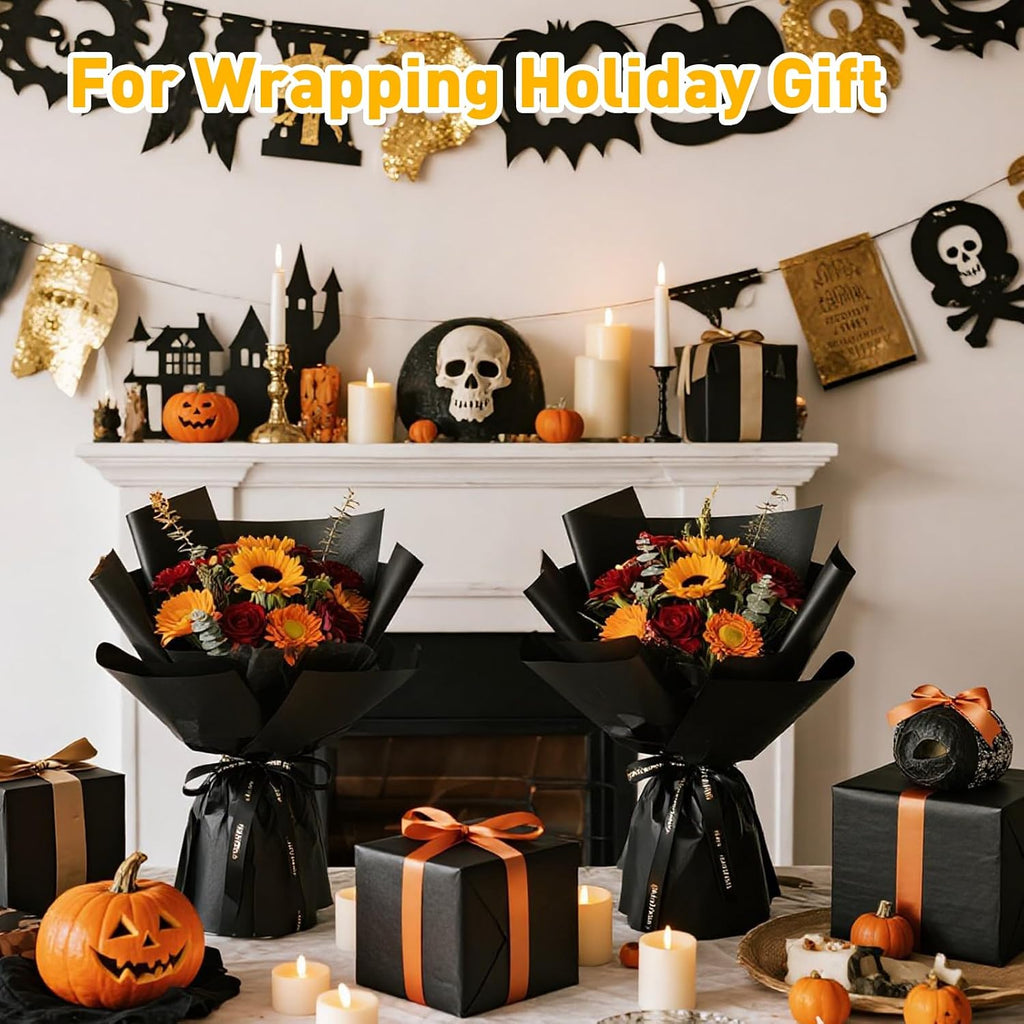 200 PCS Black Tissue Paper Bulk,14"X20" Tissue Paper for Gift Bags