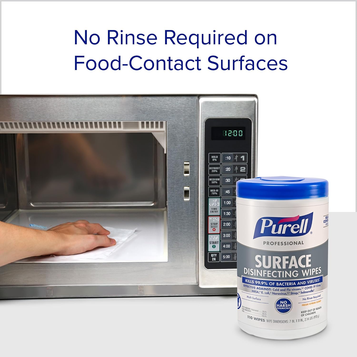 Professional Surface Disinfecting Wipes Canister 6 x 110ct - 9342-06