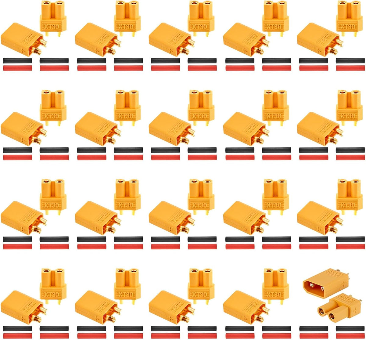 Frienda 30 Pairs XT30 Connectors Male Female, Gold Plated RC Lipo Battery