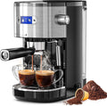 Stainless Steel 20 Bar Espresso Machine for Home Latte Cappuccino | 25s Heat-Up, Preset Single & Double Espresso