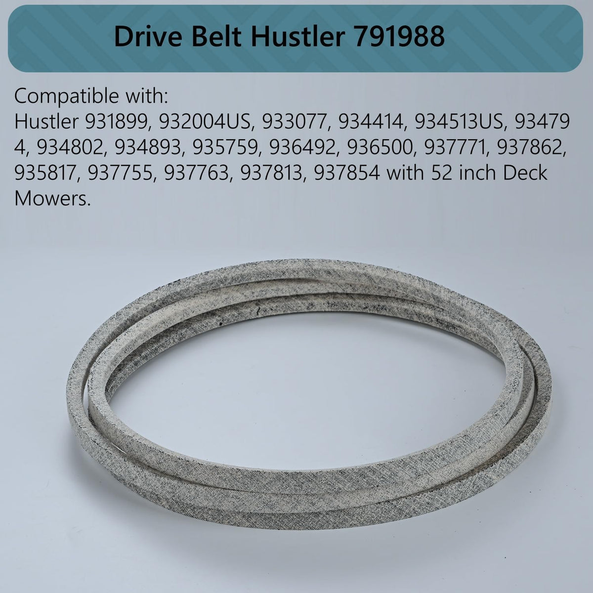 Holdly 5/8 x 140.5'' Deck Belt 791988, Mower Belt for 931899 932004US 933077 934414 934513US 934794 934802 934893 935759 936492 936500 937771 937862,FITS Hustler Raptor with 52 inch Deck