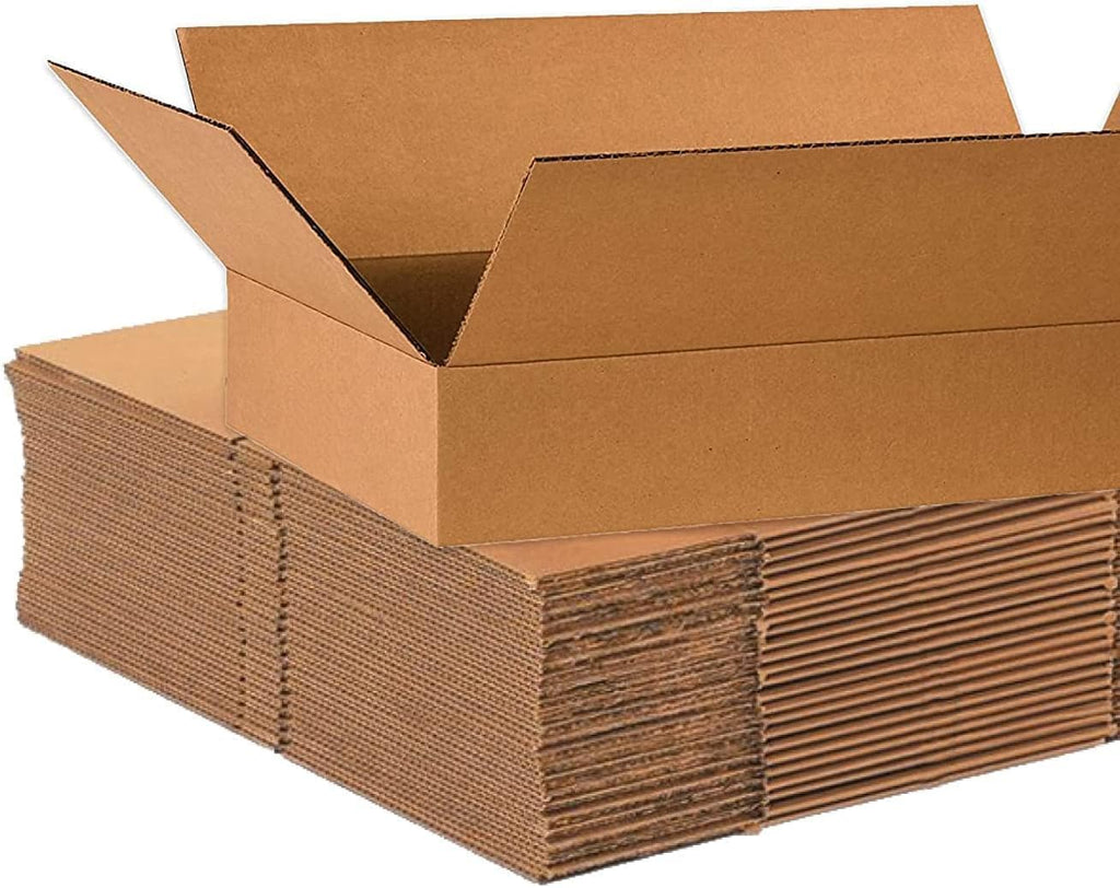 25 PK Shipping Boxes Flat 24"L x 14"W x 4"H, Corrugated Cardboard Box for Packing, Moving and Storage 24X14X4-25PK-NF