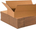 25 PK Shipping Boxes Flat 24"L x 14"W x 4"H, Corrugated Cardboard Box for Packing, Moving and Storage 24X14X4-25PK-NF