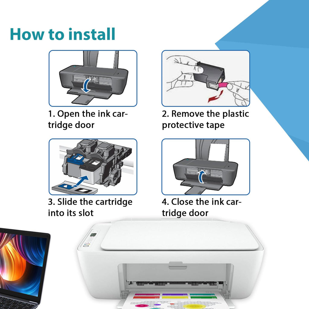 63XL Ink Cartridge Black Color Combo Pack Replacement for HP Ink 63 XL HP63