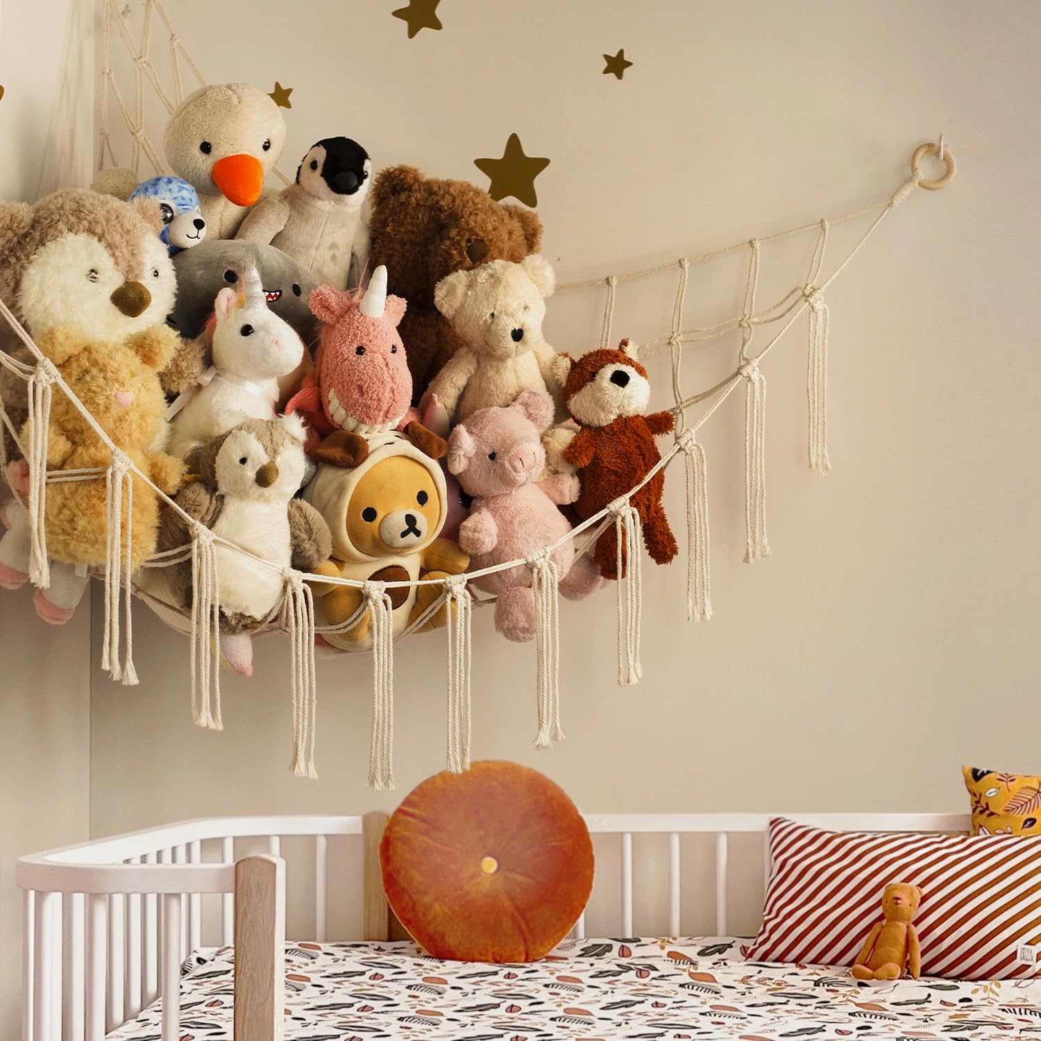 Stuffed Animal Storage Hammock or Net Corner - Large Toy Hammock Net for Stuffed Animals Room Decor - Cute Stuff
