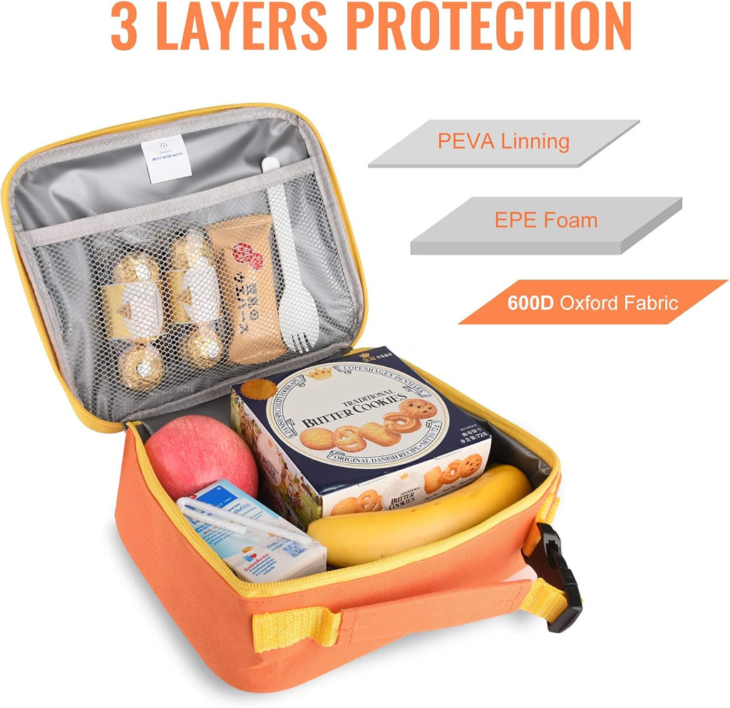 Kids Insulated Lunch Box for Boys Girls,2 Packs,Back to School | Thermal Meal Tote Kit,Soft Reusable Lunch