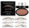 Eyebrow Stamp Kit with 3 Reusable Brow Stencils, Waterproof Eye brow Powder Stamp for Natural Defined Brows, Quick