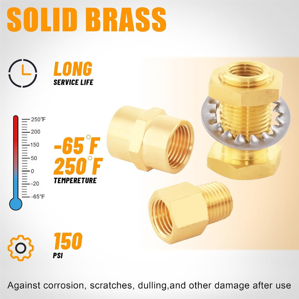 92PCS Brass Pipe Fittings Assortment Kit,1/8" 1/4" 3/8" 1/2" NPT