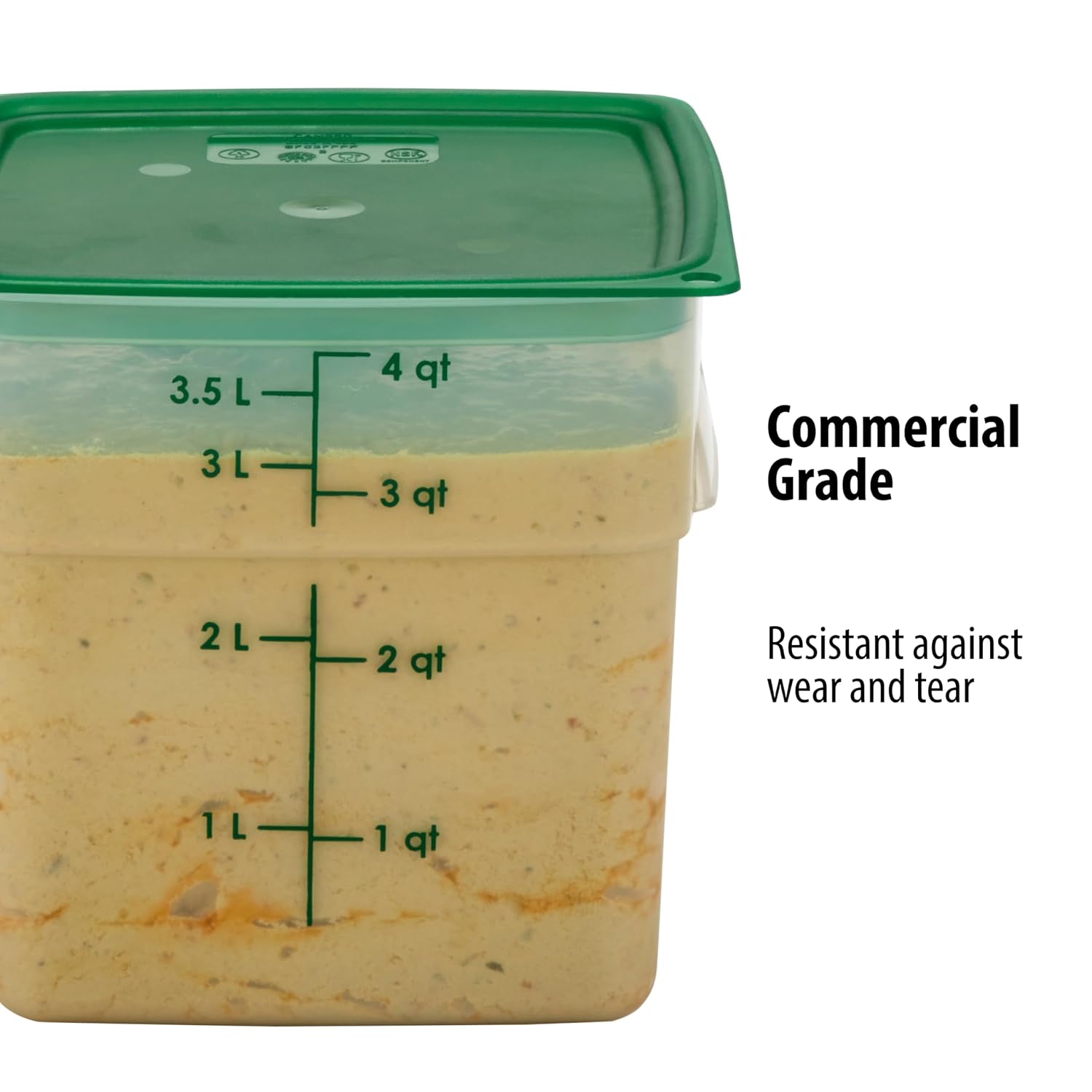 Food Storage Containers with Lids (Microwave Safe and BPA-Free) - 4 QT (Quart) Square Food Storage Container with Lid