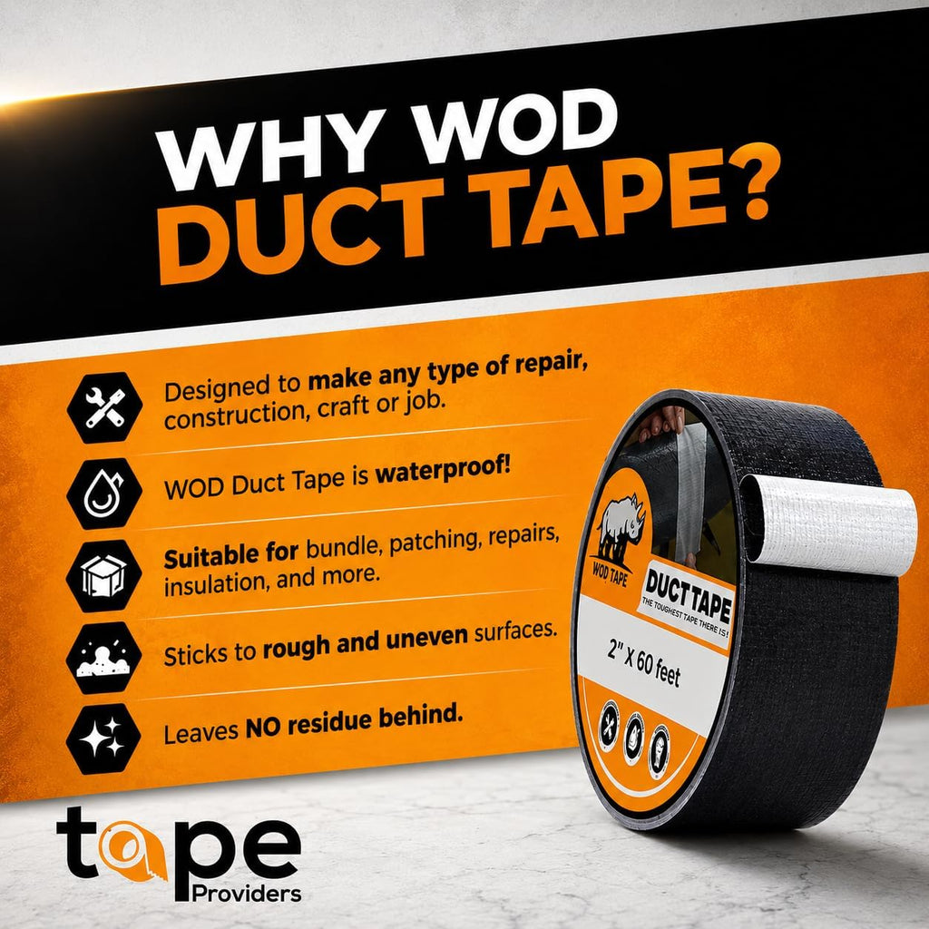 WOD Industrial Grade Tan (Beige) Duct Tape, 2 inch x 60 Feet