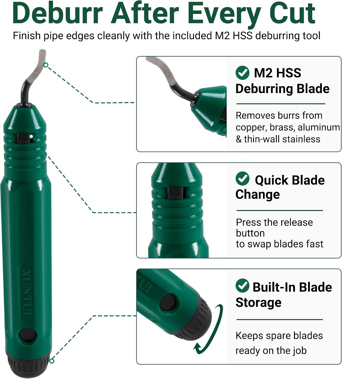 Copper Pipe Cutter, 3/16"-2" OD Tubing Cutter Kit | Cuts copper, brass, aluminum, EMT, exhaust & 304 thin-wall
