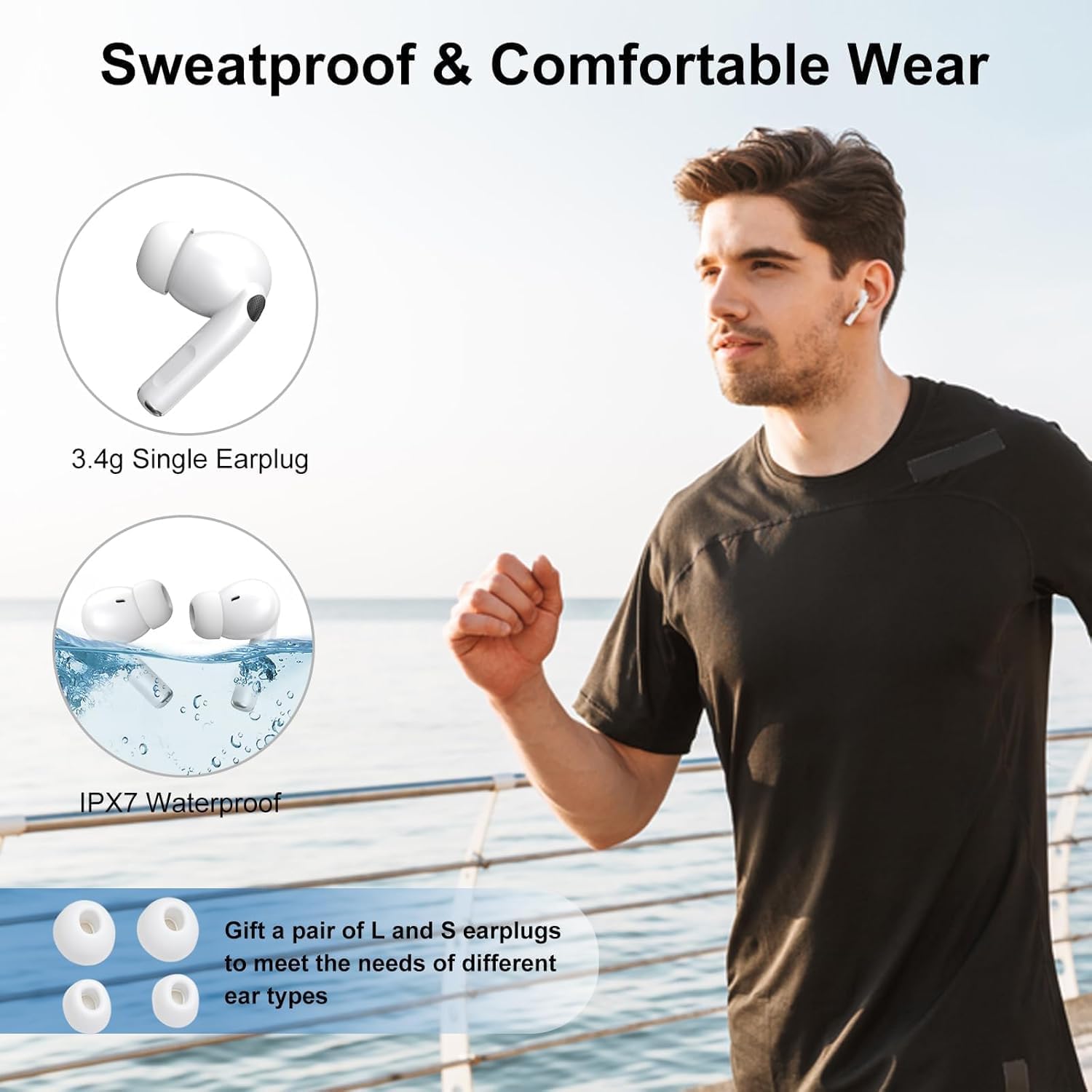 Wireless Earbuds,Bluetooth Headphones pro(2nd generation),48H Playtime Ear Buds with Mic,High-Fidelity