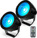 LED Par Stage Light 30W COB Wash Lights RGB 3in1-2 Pack | with Remote and DMX Control DJ Lights Sound Activated