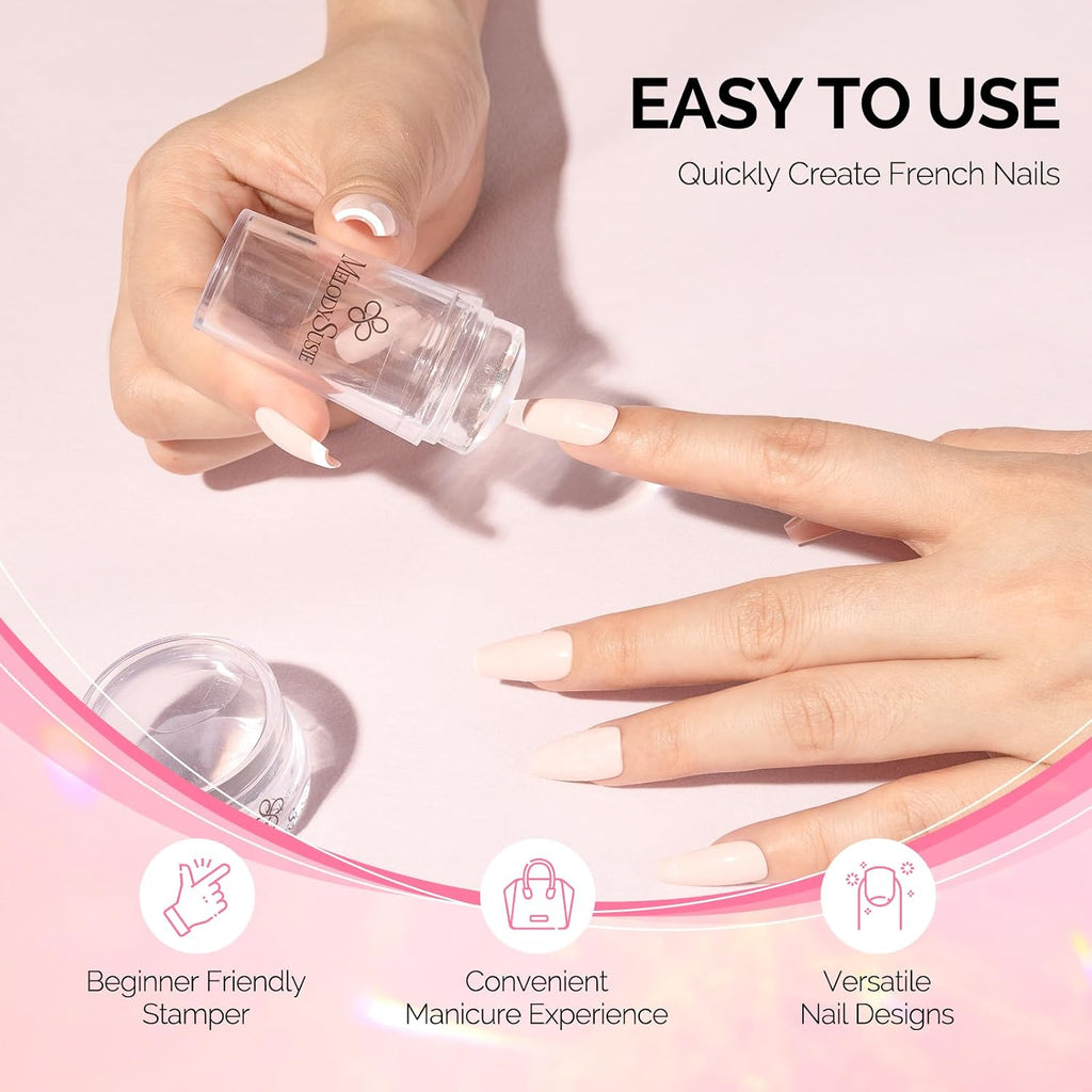 French Nail Stamper Kit, French Tip Tool, 4PCS, Clear