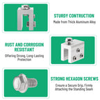 48PCS Standing Seam Roof Clamps