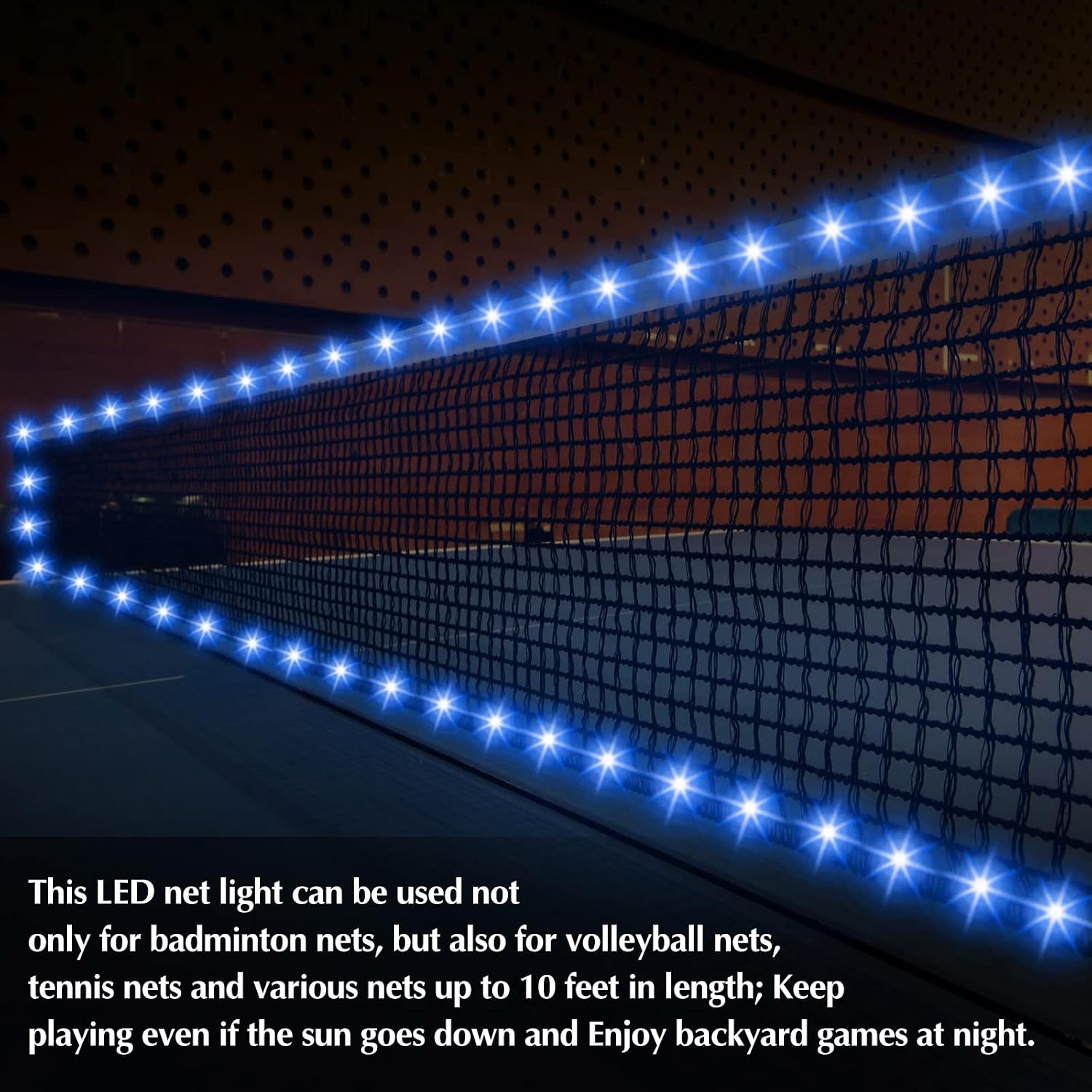 Volleyball Badminton Net Light 16 ft String Lights with Remote, 16 Colors 4 Modes LED for Backyard Volleyball