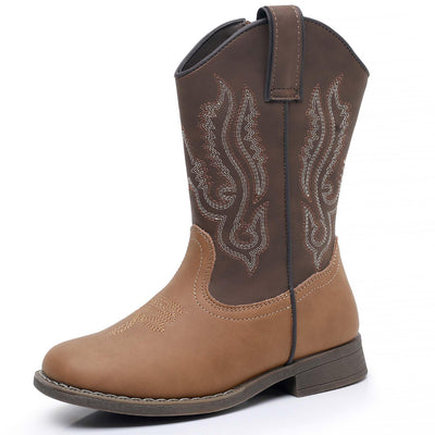 Toddler Boys Cowboy Boots Kids Western Boots Square Toe Side Zipper