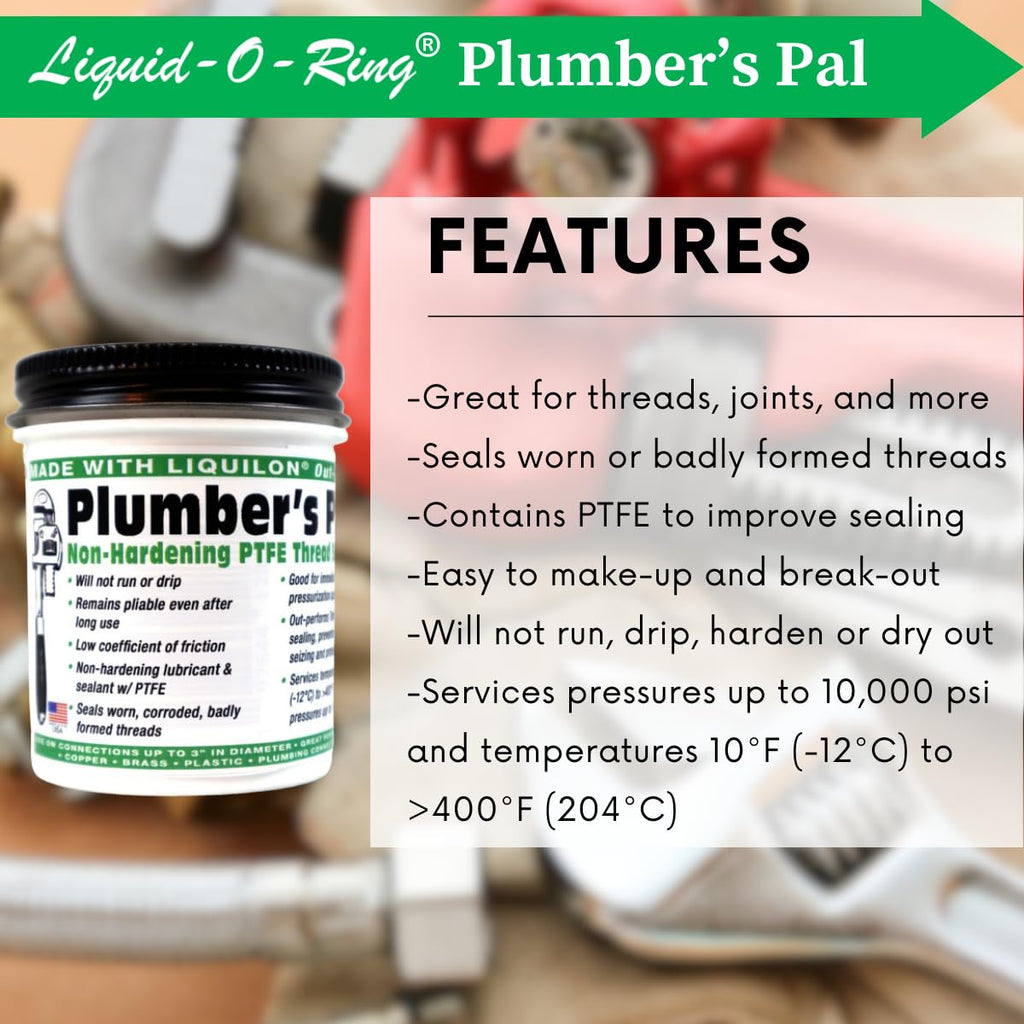 Plumber’s Pal Non-Hardening PTFE Thread Sealant Paste (5oz) | Seals Worn Metal and Plastic Pipe Threads, High