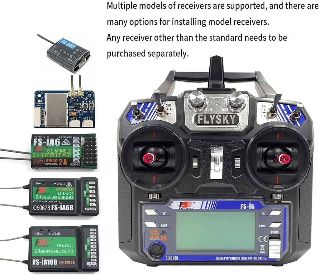 Flysky FS-i6 RC Transmitter and Receiver FS-iA6 6CH for RC Fixed Wing | 6 Channels 2.4GHz AFHDS2A Radio Control