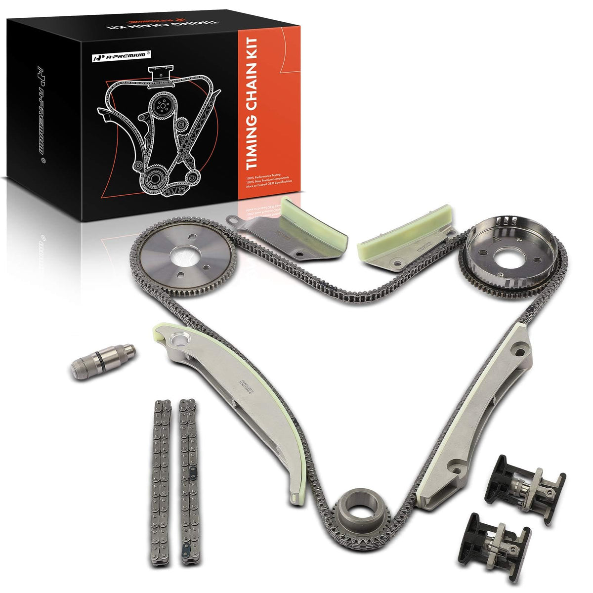 A-Premium 13PCS Engine Timing Chain Kit W/Sprocket & Tensioner & Guide