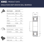 XiKe 6203-2RS Deep Groove Ball Bearing, 17mmx40mmx12mm (2-Pack)