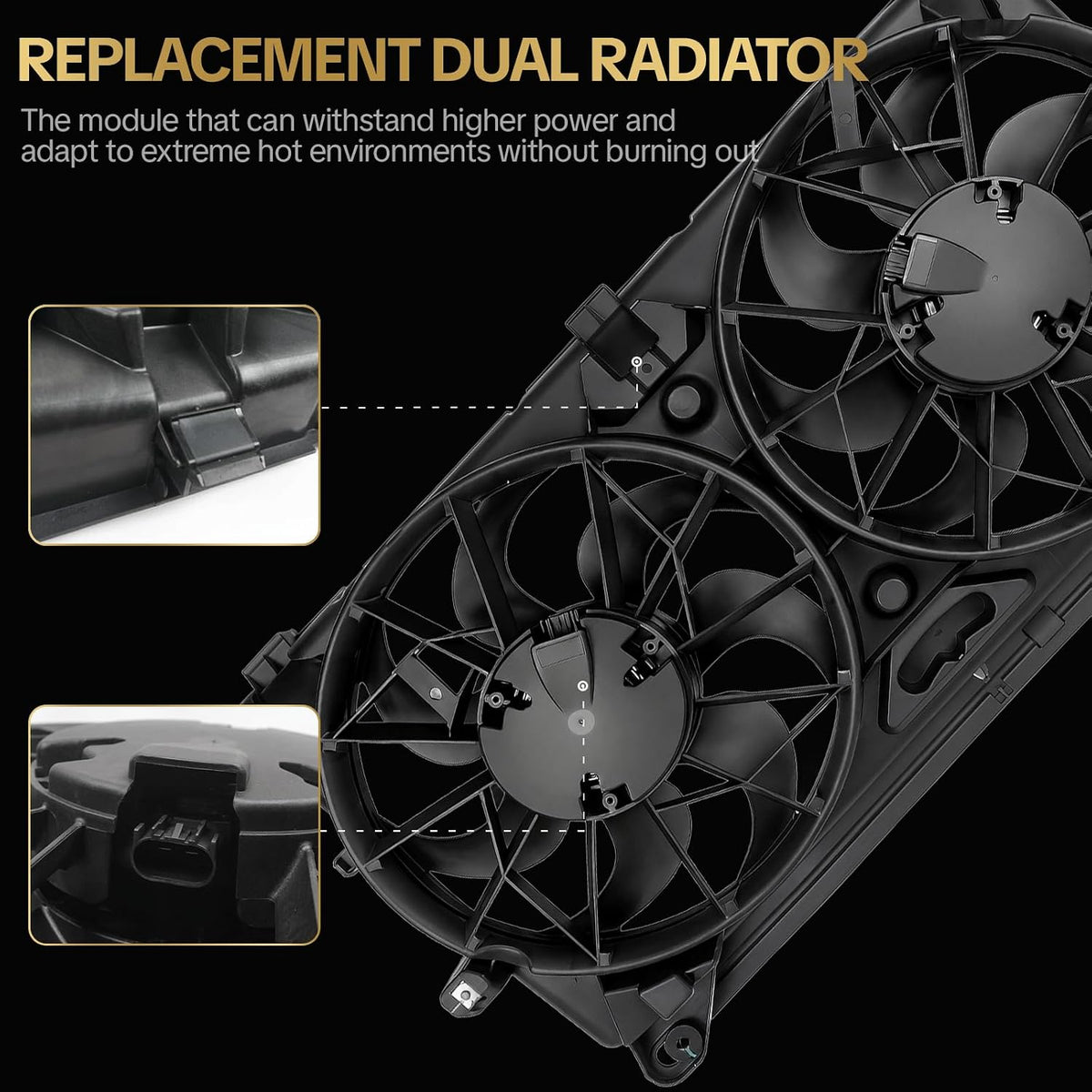 620-654 Engine Radiator Cooling Fan Assembly for 2007-2013 Chevy Avalanche Silverado Suburban Escalade Tahoe Sierra Yukon Silverado 620654 15780788