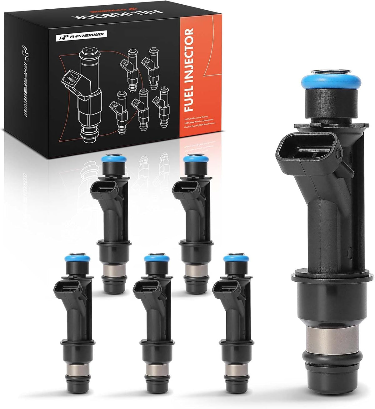 A-Premium 6 Pcs Fuel Injectors Compatible with Chevrolet, GMC, Buick, Saab
