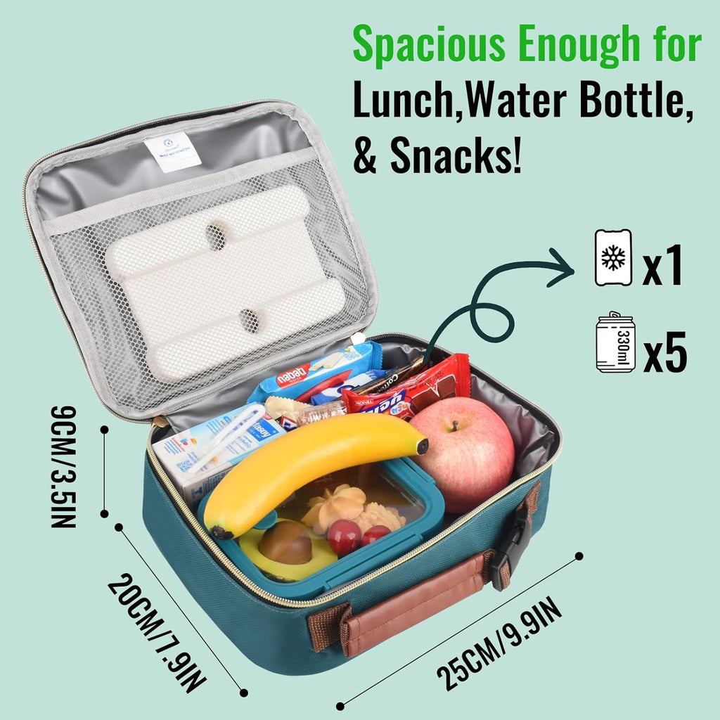 Lunch Box for Kids, Boys - Insulated Small LunchBox Reusable, Zip Closure & Buckle Handle, Portable Cooler for Work