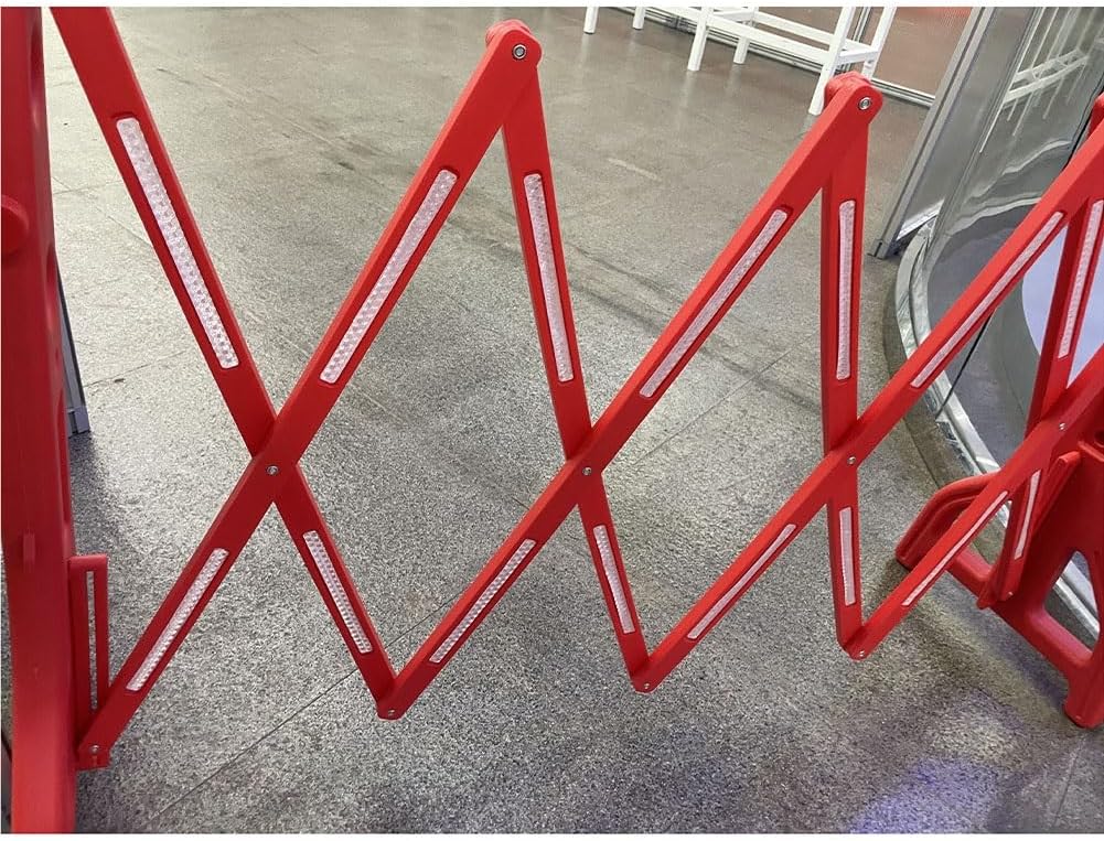 Expandable Mobile Barricade, Folding Traffic Fence with Reflectors Flexible Crowd Control Barriers Guard Easily