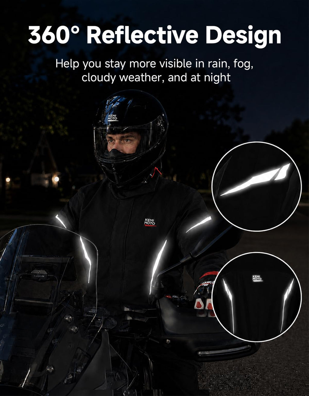 Motorcycle Rain Suits for Men with Dual Breathable System