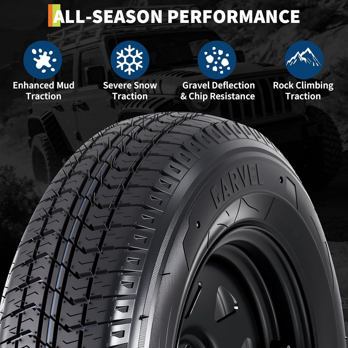 2-Pack ST205/75D15 Trailer Tires and15" Rims, 5 Lug on 4.5" Bolt Pattern, 6PR Load Range C, Heavy Duty 205 75 15