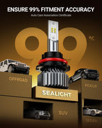 9007 Fog Light Bulbs, 80000LM 6000K Cool White, Real 1:1 Size 3 Min Plug-N-Play, No Noise Fanless 7055 Aluminum Alloy