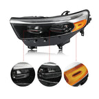 Black LED Headlights LH Compatible with 2020-2024 Ford Explorer