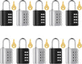 10 Pcs Combination Padlock 4 Digit Combination Lock with Keys Locker Resetable Security Outdoor Waterproof Gate Lock