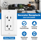 BESTTEN 20 Pack 20 Amp Decorator Receptacle, Electrical Wall Outlet