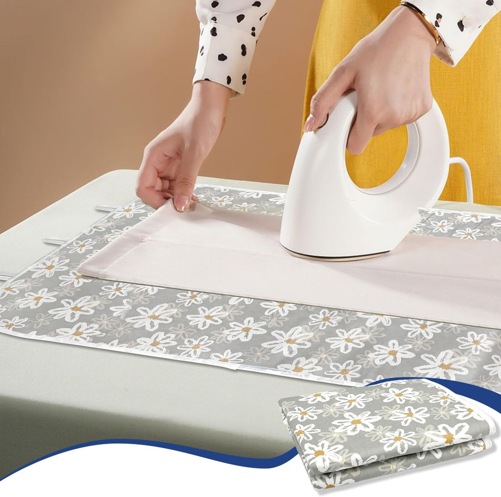 Portable Ironing Mat for Desktop, 3mm Thick Padding & Heat Resistant Cover for Steam Iron, Quilting & Travel –