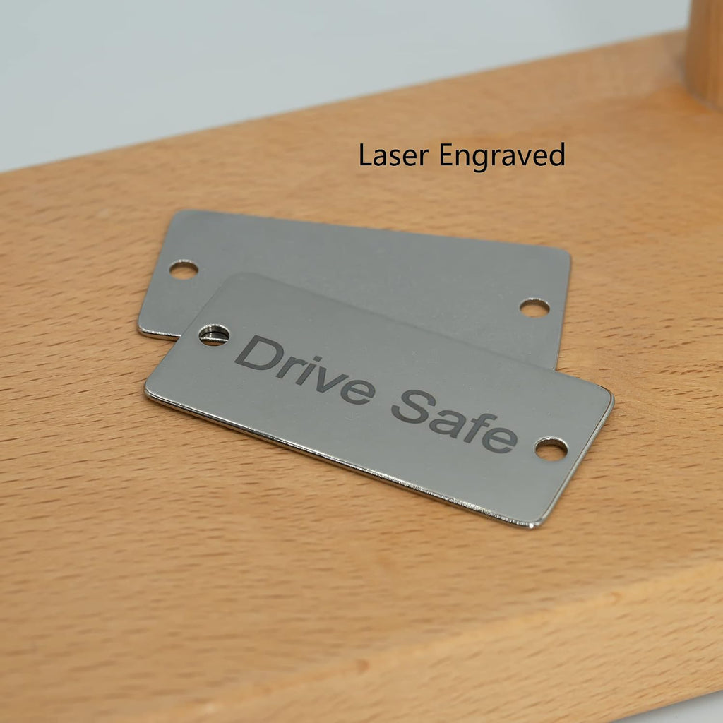 Metal Engraving Blanks Stamping Blanks Stainless Steel Rectangle Blank Tags with Two Holes 1 Inch x 2 Inch 50 Pack
