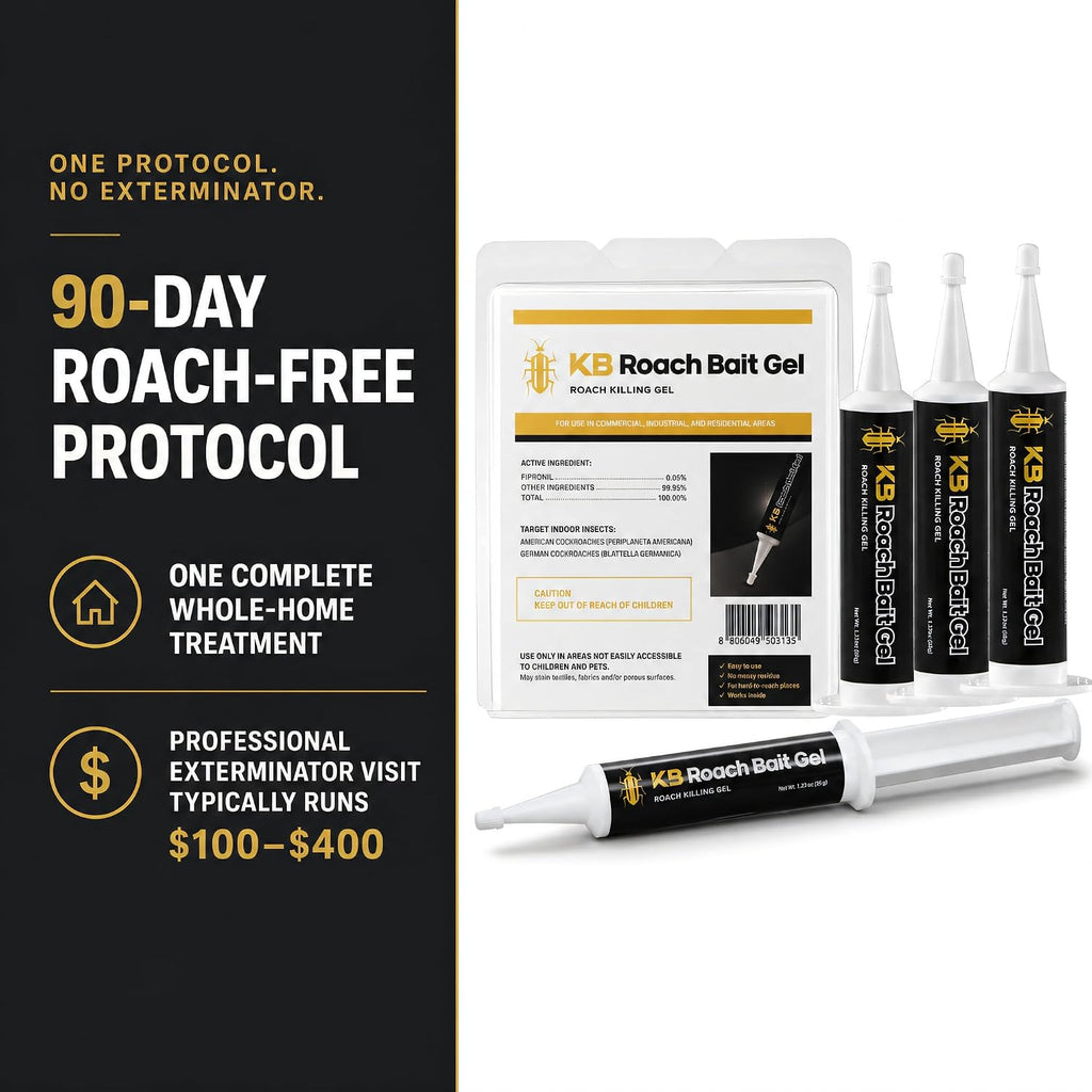 German Roach Killer Indoor Infestation for Home | 97~99% Lab-Tested Mortality in 14 Days - 0.05% Fipronil | 90-Day