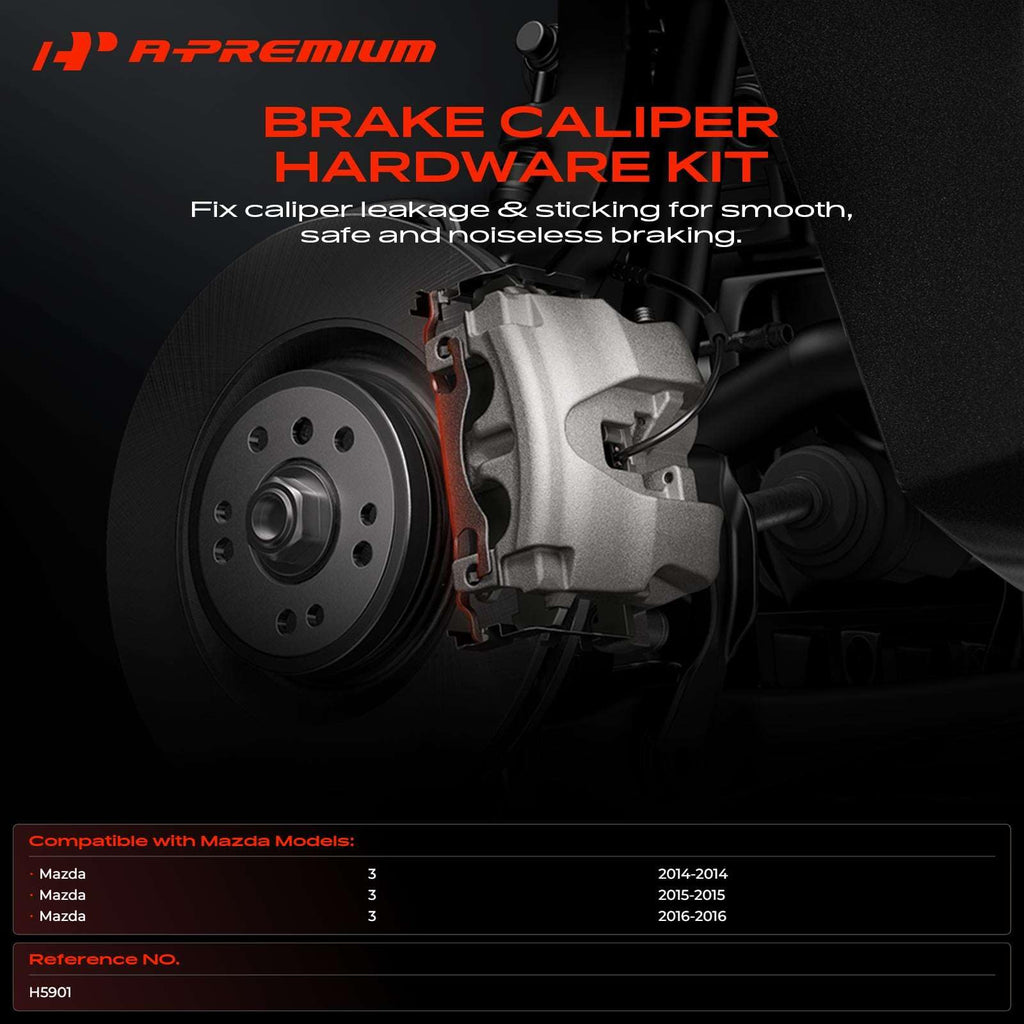 A-Premium Rear Disc Brake Hardware Kit Compatible with Mazda Models